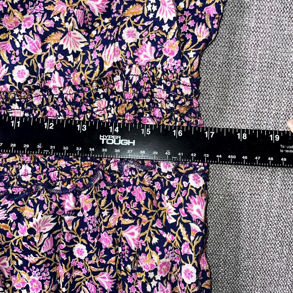 Old Navy Waist Defined Midi Dress Womens Large Multicolor Floral Smocked Bodice - Picture 12 of 13